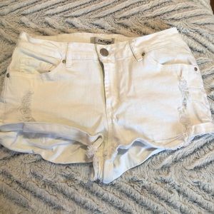 White denim shorts